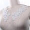 2 Pieces White Lace Appliques with Pearl and Sequin Details for Costumes and Gowns